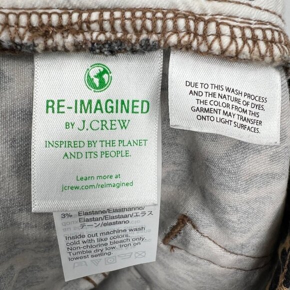 J.CREW 9" High Rise Skinny Jeans Size 32 Waist Exposed Button Fly Leopard Print - Picture 11 of 15